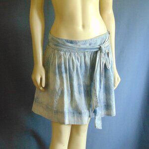 Juicy Couture NWT Acid Washed Calumet Denim Faux Wrap Mini $173 Skirt 12